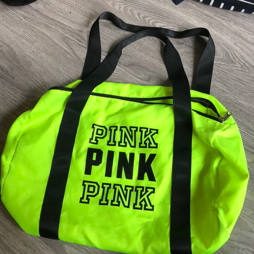 Pink duffle bag